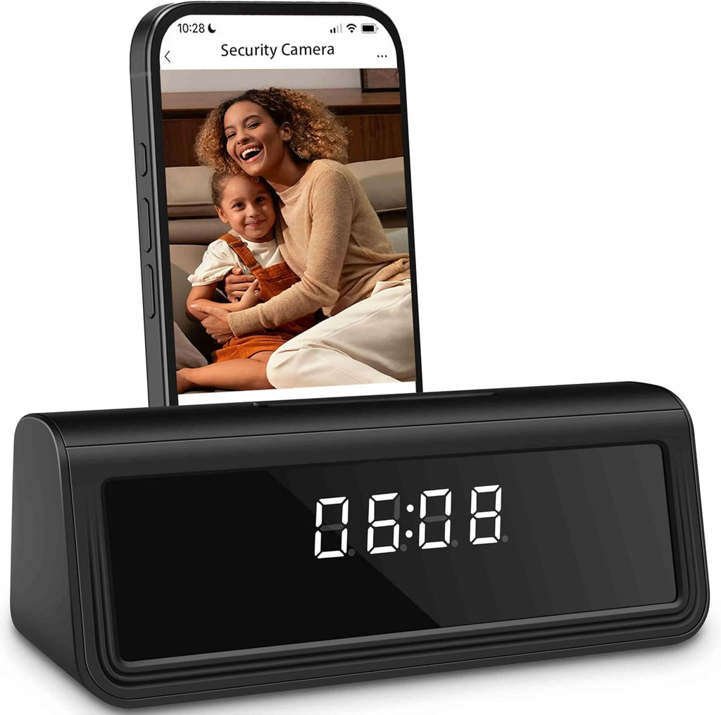 MCSTREE WiFi clock camera front view for home security monitoring